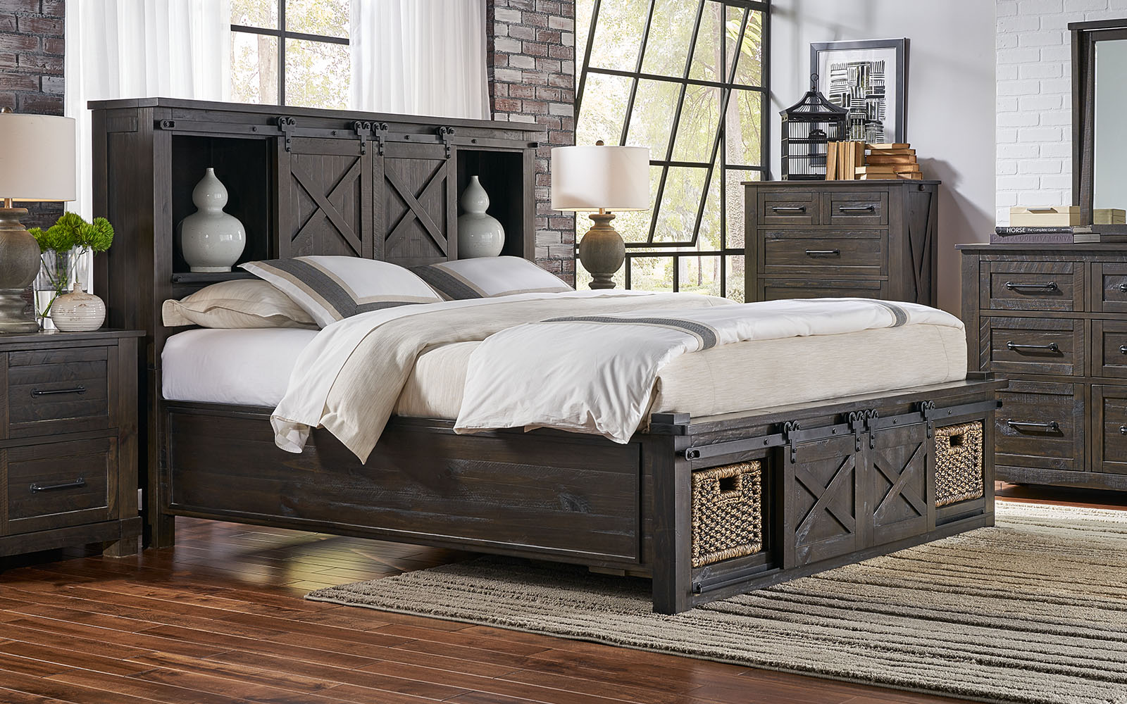 King Bed Storage Headboard W, King Bed Frame And Headboard With Storage